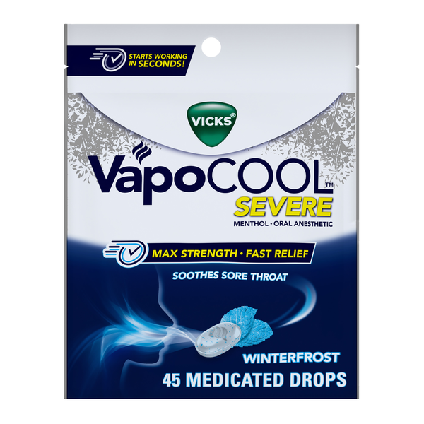 Aromatherapy Vicks VapoCOOL SEVERE Medicated Drops 45ct, Maximum-Strength Relief hero