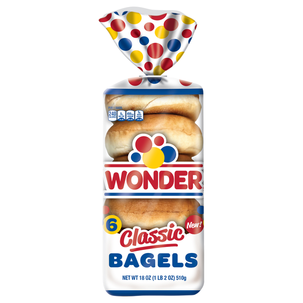 Breakfast Bakery Wonder Bread Bagels, Classic hero