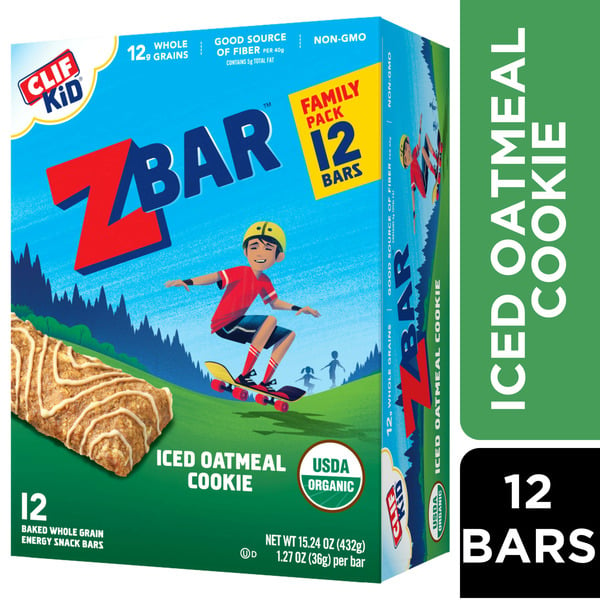 Protein & Meal Replacements Zbar Iced Oatmeal Cookie Organic Kids Snack Bars hero