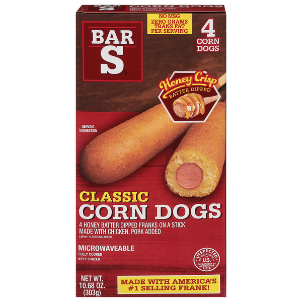 Bar-S Corn Dogs, Honey Crips Batter Dipped, Classic hero