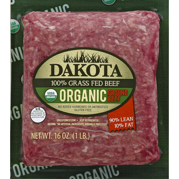 Packaged Meat Dakota Beef, Ground, Organic, 90%/10% hero