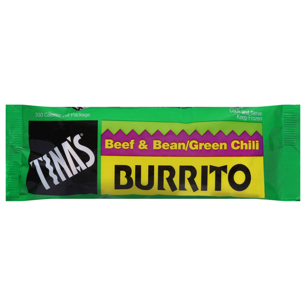 Frozen Meals Tina's Burrito, Beef & Bean/Green Chili hero