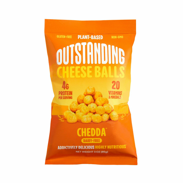 Chips & Pretzels Outstanding Foods Cheese Balls, Chedda hero