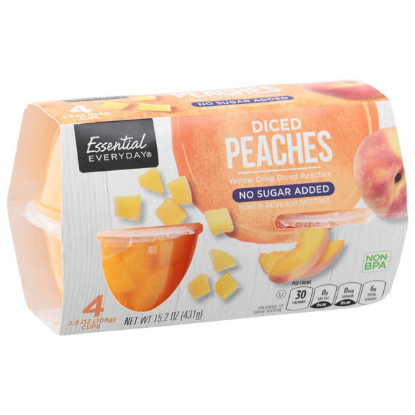 Canned Fruit & Applesauce Essential Everyday Peaches, Diced hero