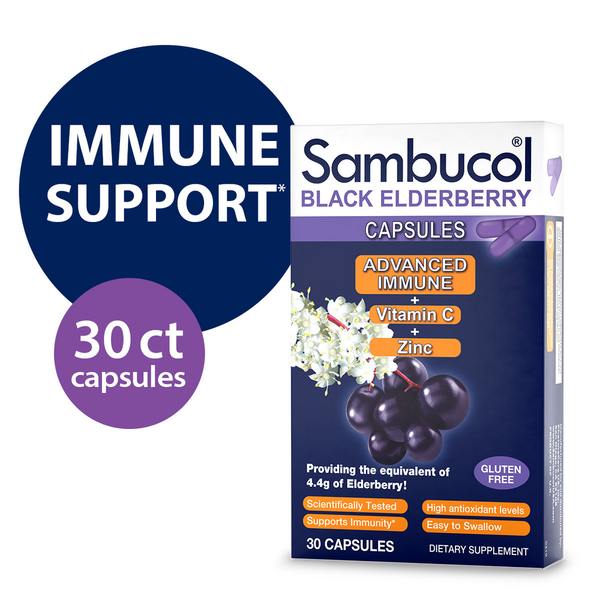 Sambucol Black Elderberry Advanced Immune Capsules hero