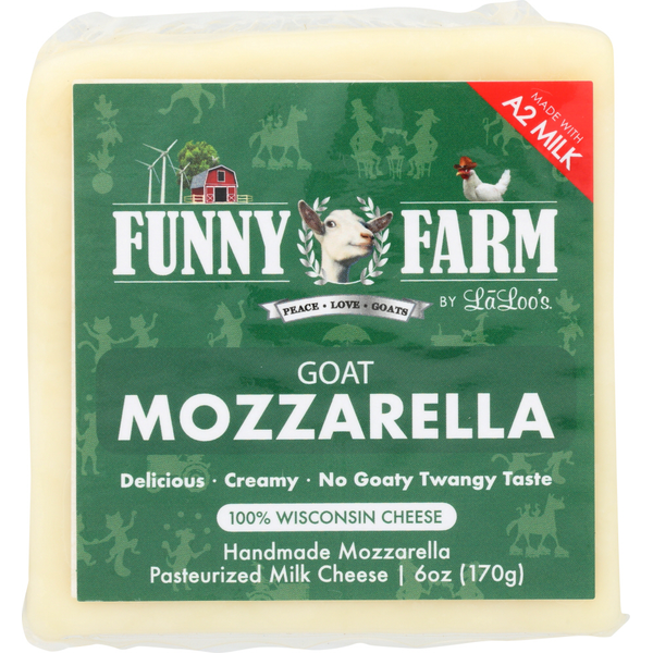 Packaged Cheese Funny Farm By Laloo's Fresh Goat Cheese - Mozzarella hero