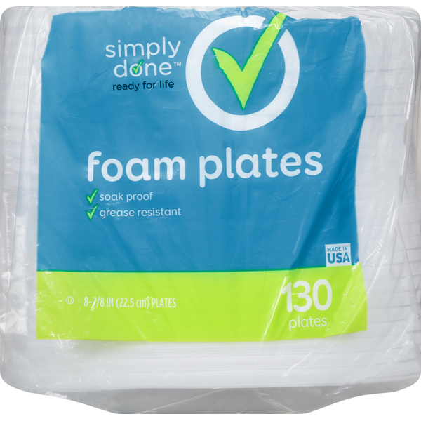 Plates, Bowls, Cups & Flatware Simply Done Foam Plates, 8-7/8 Inch hero