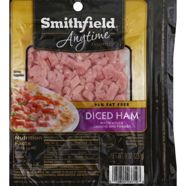 Packaged Meat Smithfield Anytime Favorites Diced Ham hero