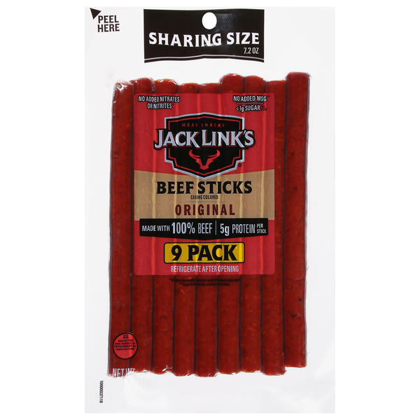 Jack Link's Beef Sticks, Original, Sharing Size, 9 Pack hero