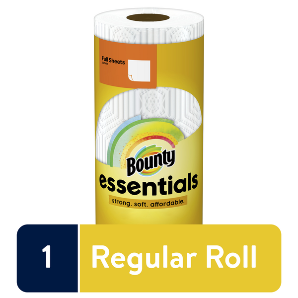 Paper Goods and Plastic Bounty Essentials Paper Towels, White hero