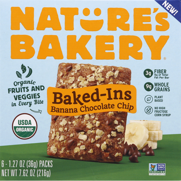 Chips & Pretzels Nature's Bakery Baked-Ins, Banana Chocolate Chip hero