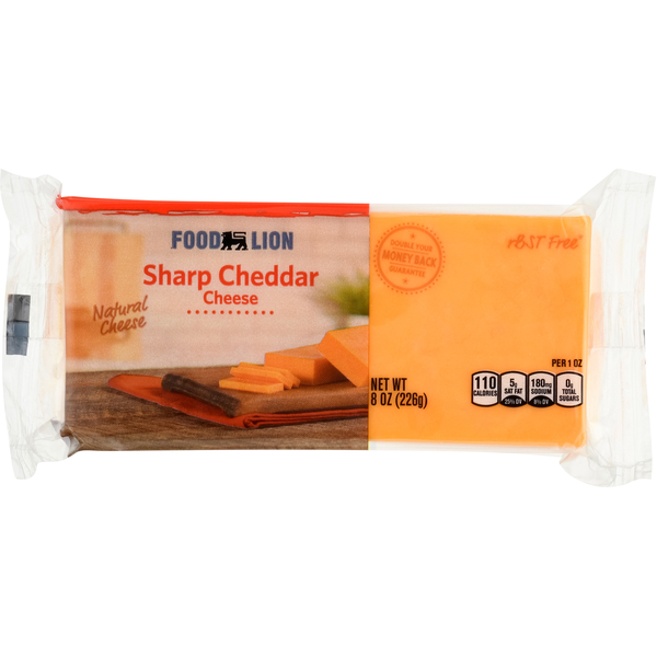 Packaged Cheese Food Lion Natural Sharp Cheddar Cheese hero