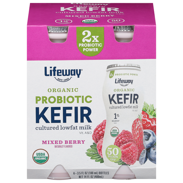 Lifeway Kefir, Organic, Probiotic, Mixed Berry hero