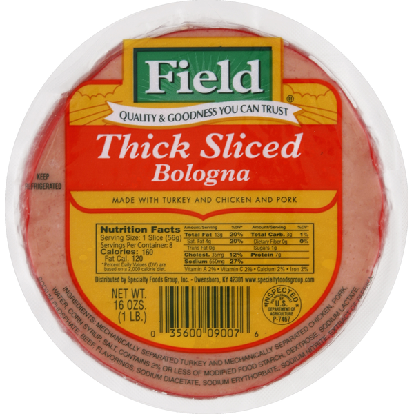 Lunch Meat Field Bologna, Thick Sliced hero