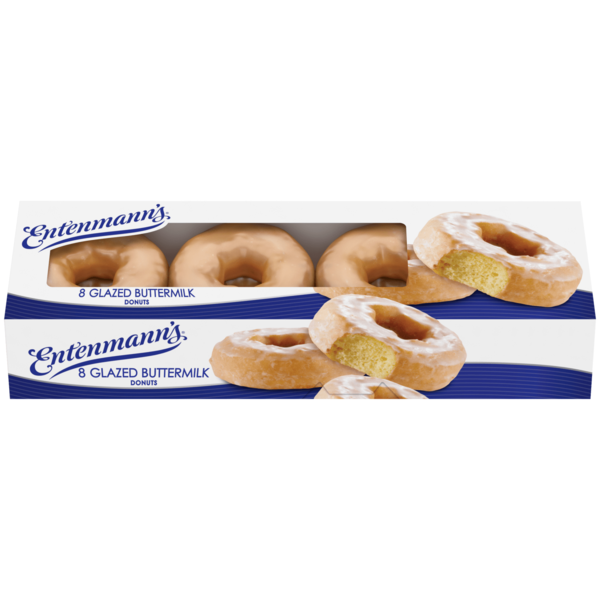 Breakfast Bakery Entenmann's 8 count, Glazed Buttermilk Donuts hero