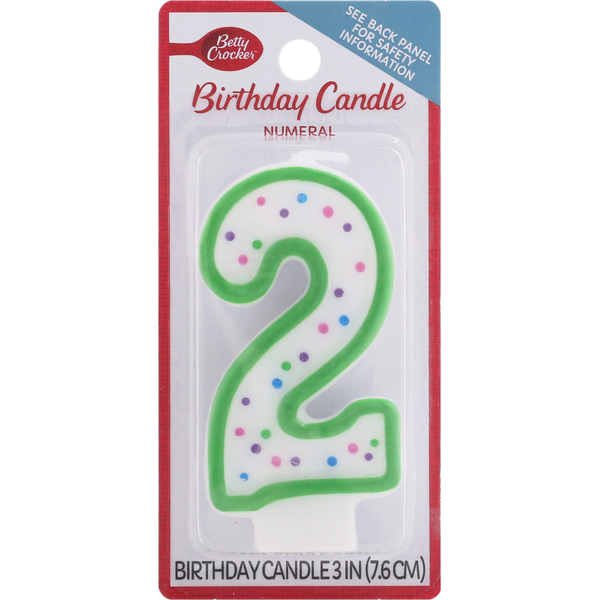 Baking Supplies & Decor Betty Crocker Birthday Candle, Numeral 2, 3 Inch hero