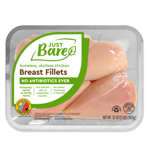 Packaged Poultry Just Bare Boneless Skinless Chicken Breast Fillets Family Pack hero