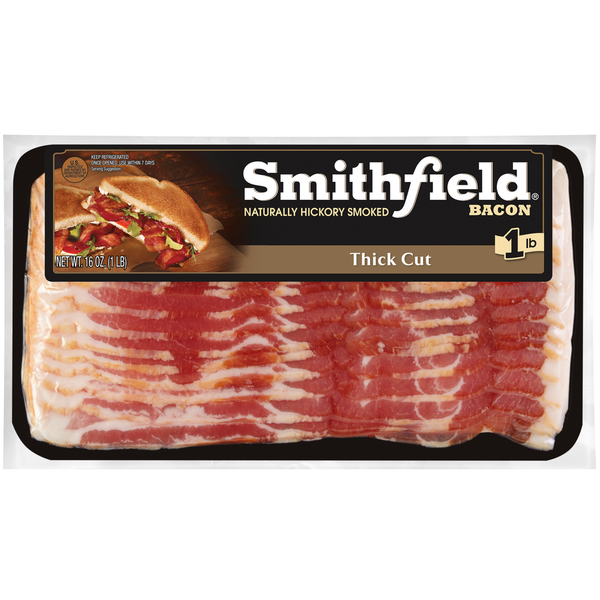 Hot Dogs, Bacon & Sausage Smithfield Thick Cut Bacon hero