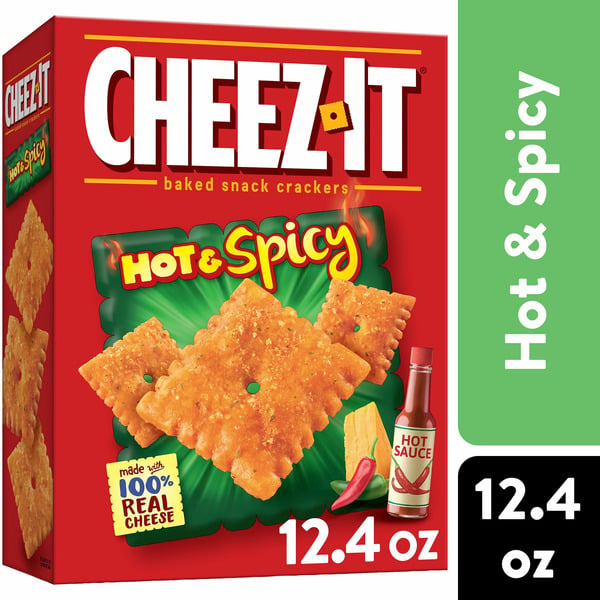 Crackers Cheez-It Cheese Crackers, Baked Snack Crackers, Lunch Snacks, Hot and Spicy hero