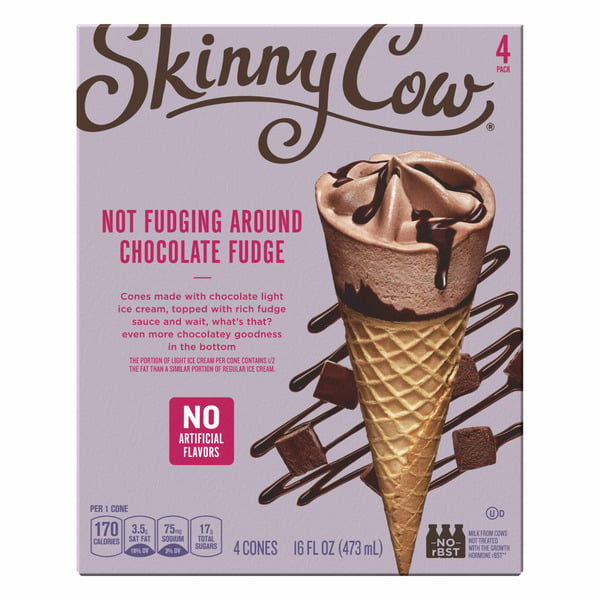 Ice Cream & Ice Skinny Cow Not Fudging Around Chocolate Fudge Ice Cream Cones hero