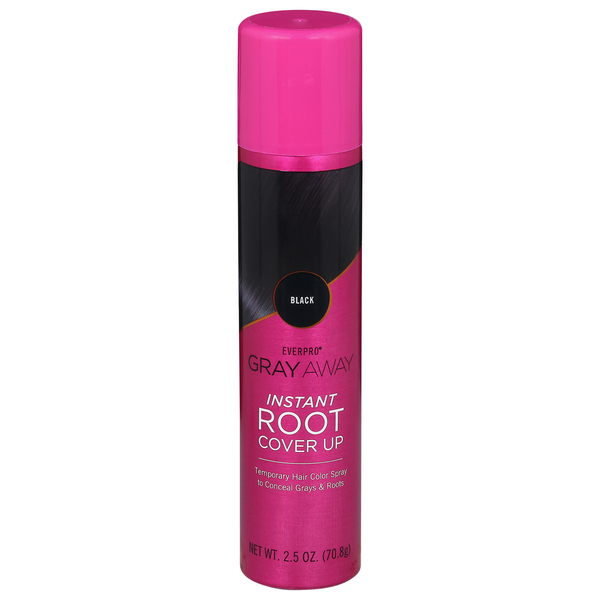 Gray Away Hair Color Spray, Temporary, Black hero