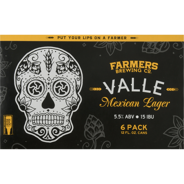 Farmers Brewing Co. Beer, Mexican Lager, Valle, 6 Pack hero