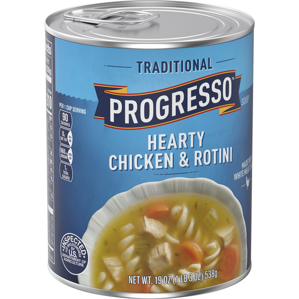 Soup, Broth & Bouillon Progresso Traditional, Hearty Chicken & Rotini Canned Soup hero