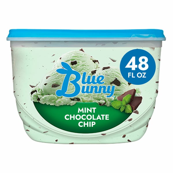 Ice Cream & Ice Blue Bunny Premium Mint Chocolate Chip Frozen Dessert hero