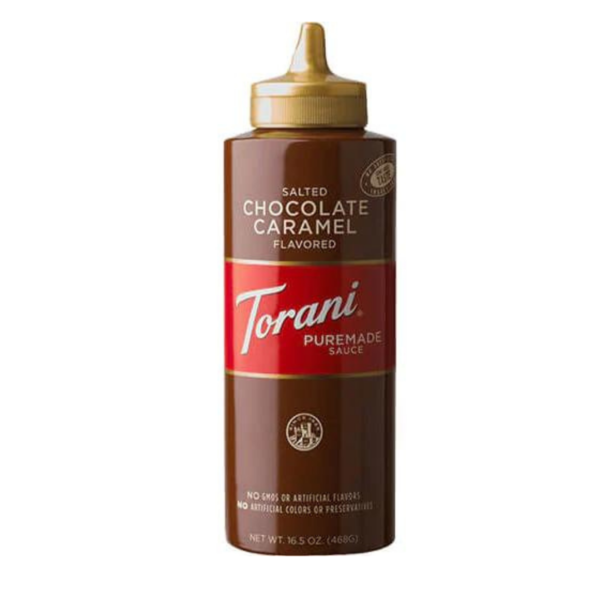 Candy & Chocolate Torani Puremade Salted Chocolate Caramel Sauce hero