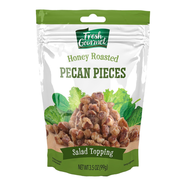 Salad Dressing & Toppings Fresh Gourmet Salad Topping, Pecan Pieces, Honey Roasted hero