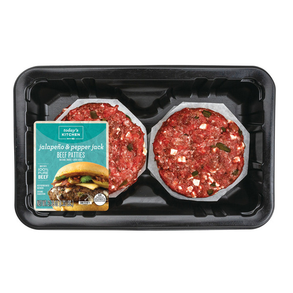 Packaged Meat Today's Kitchen Jalapeno & Pepper Jack Beef Patties hero