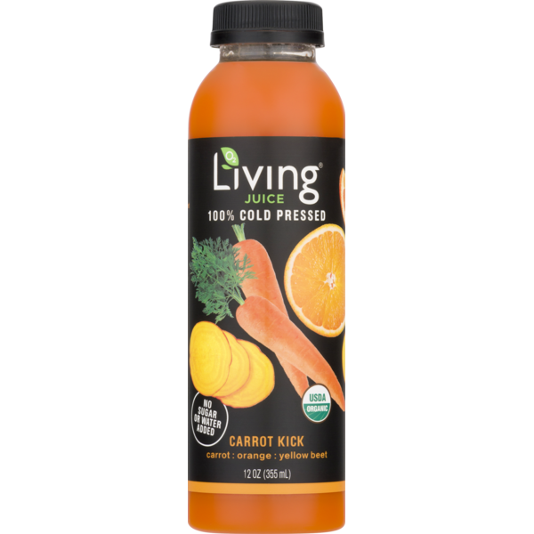 Juice & Nectars Living Juice 100% Cold Pressed Juice Carrot Kick hero