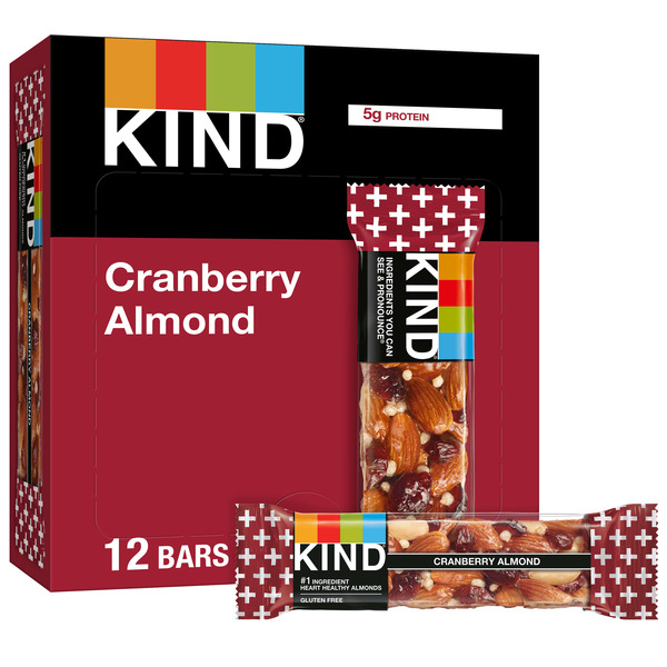 Energy & Granola Bars KIND Cranberry Almond Plus Antioxidants Fruit & Nut Bars hero