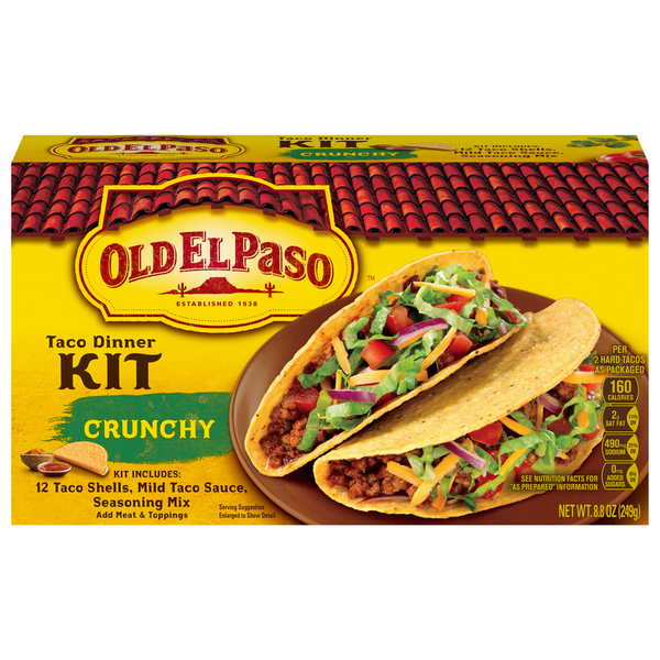 Mexican/Hispanic/Latino Foods Old El Paso Taco Dinner Kit, Crunchy hero