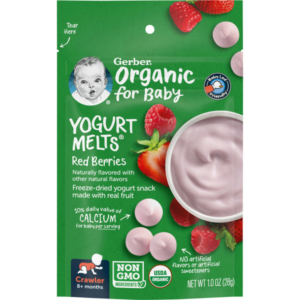 Baby Food & Formula Gerber Organics Yogurt Melts Red Berries Bag hero