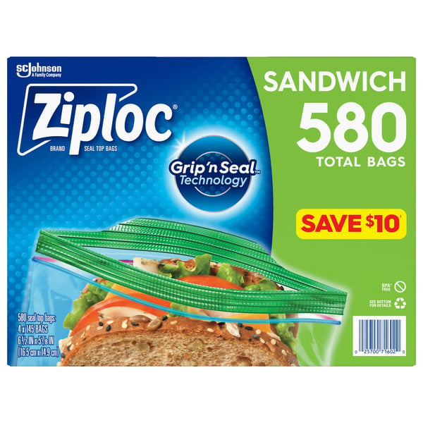 Food Storage Ziploc® Brand Sandwich Plastic Bags with Easy-Open Tab hero