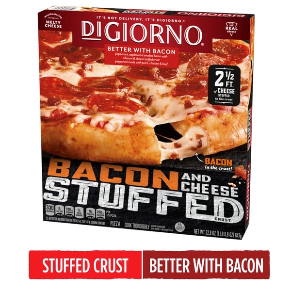 Frozen Pizza DiGiorno Bacon and Cheese Stuffed Crust Better with Bacon Frozen Pizza hero