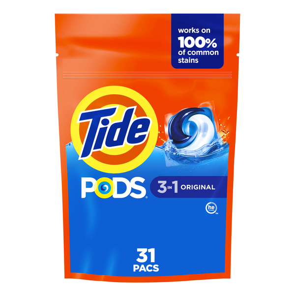 Cleaning Products Tide PODS Laundry Detergent Pacs, Original Scent, 31 Count hero