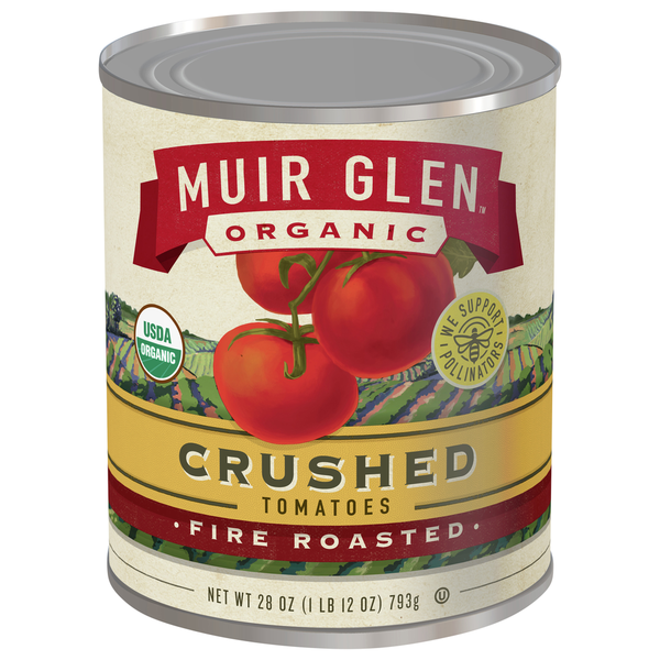 Pasta Sauce Muir Glen Tomatoes, Fire Roasted, Crushed hero