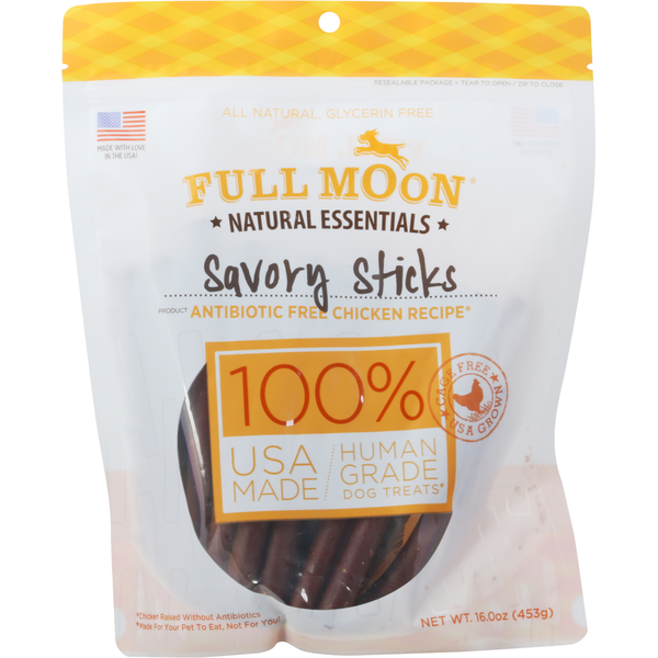 Dog Treats & Chews Full Moon Dog Treats, Savory Sticks, Chicken Recipe hero