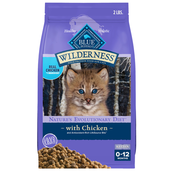 Blue Buffalo Wilderness High Protein, Natural Kitten Dry Cat Food, Chicken hero