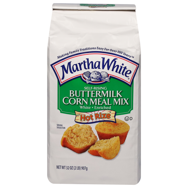 Baking Ingredients Martha White Self-Rising Buttermilk White Corn Meal Mix hero