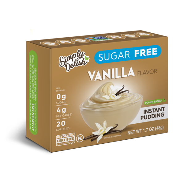 Doughs, Gelatins & Bake Mixes Simply Delish Vanilla Pudding Sugar-Free, Plant-Based and KETOGENIC CERTIFIED hero