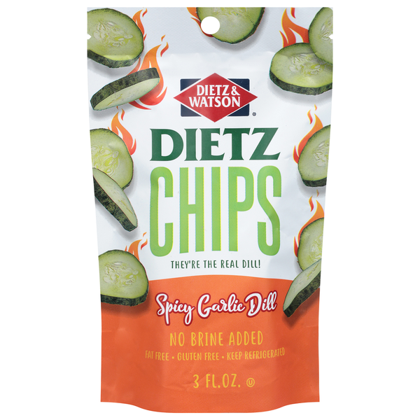 Chips & Pretzels Dietz & Watson Pickles, Spicy Garlic Dill, Chips hero