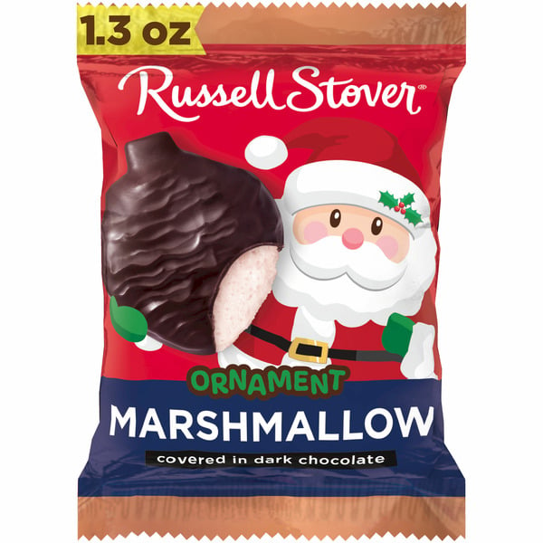 Candy & Chocolate Russell Stover Christmas Dark Chocolate Marshmallow Ornament, 1.3 oz. hero