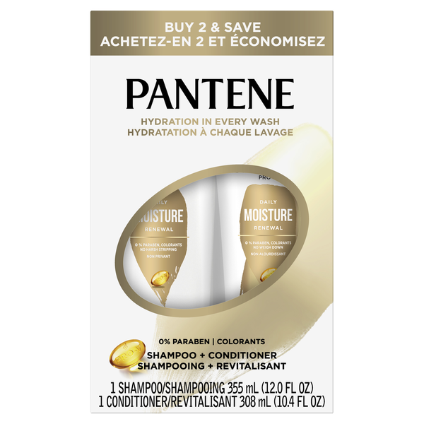 Hair Care Pantene Daily Moisture Renewal 72 HR Lush Moisture Shampoo & Conditioner DUAL PACK hero