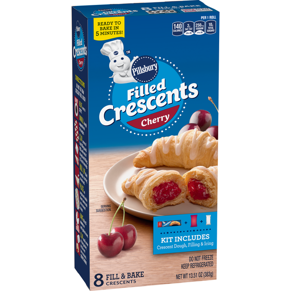 Frozen Breads & Doughs Pillsbury Filled Crescents, Cherry Filling hero