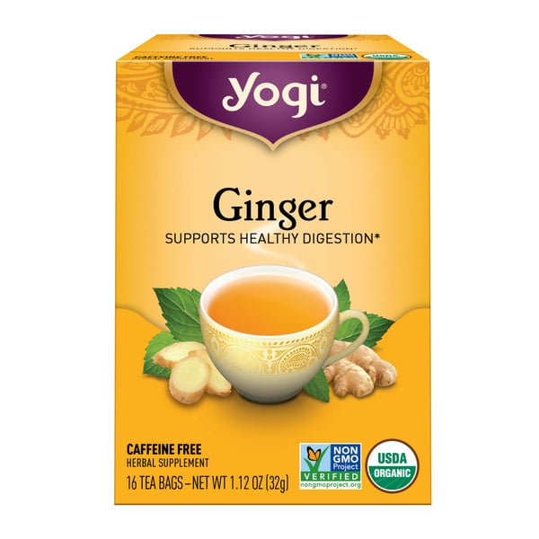 Tea Bags and Mixes Yogi Tea Herbal Tea, Ginger, Supports Digestion, Caffeine Free hero