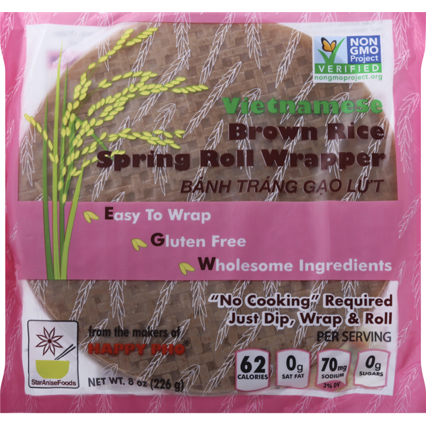 Asian Foods Star Anise Foods Spring Roll Wrapper, Vietnamese, Brown Rice hero