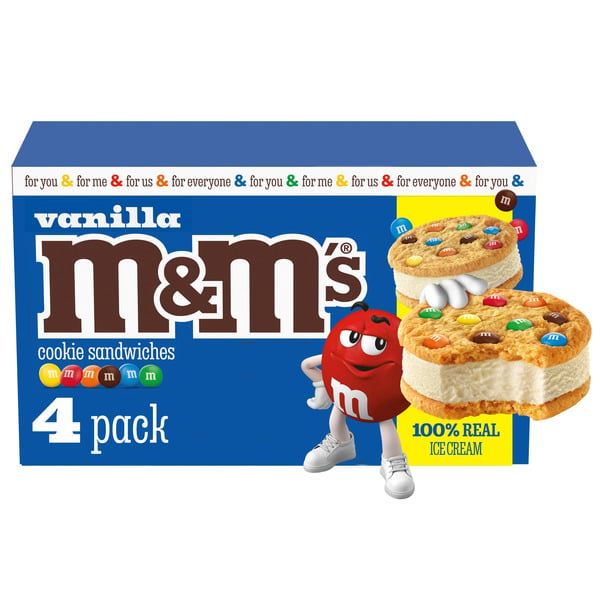 Ice Cream, Novelties & Ice M&M's Vanilla Ice Cream Sandwiches Box hero